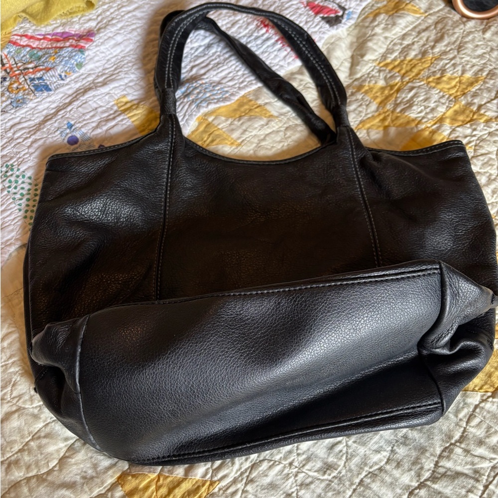 The Sak Black Leather Tote Bag
